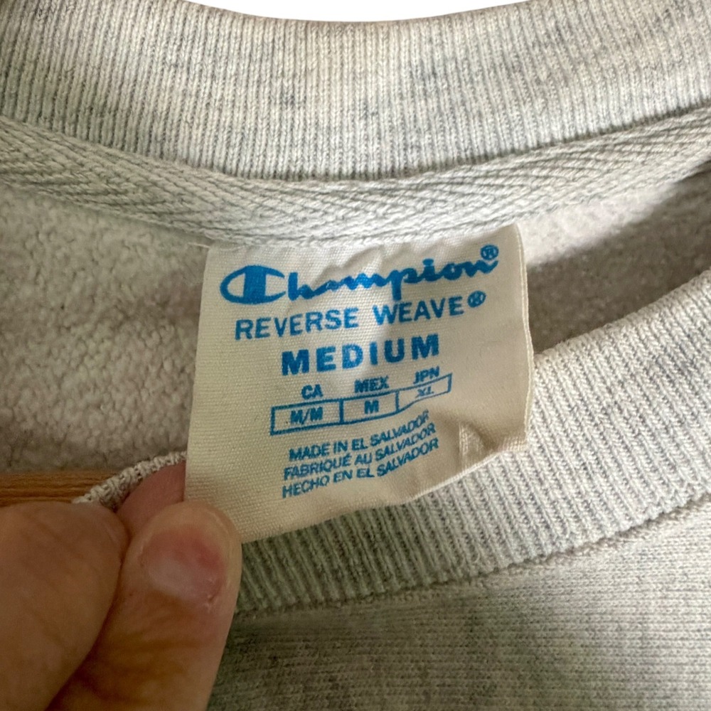 Champion Unisex Salem State Uni Reverse Weave Crewneck Sweatshirt Gray Medium - Picture 3 of 4